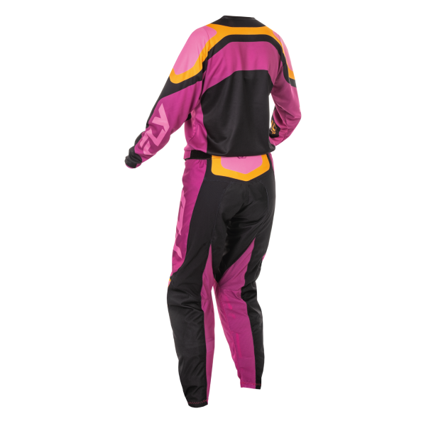 TRAJE FLY RACING F-16 WOMEN'S  BLACK//MAUVE//YELLOW 2025 - Imagen 2